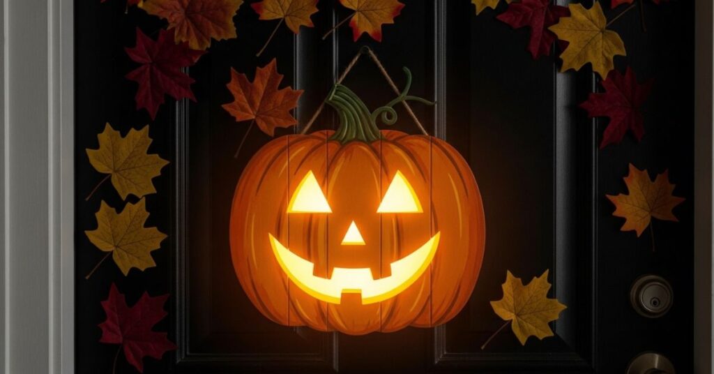 Jack-O’-Lantern Face Cutout Door Sign