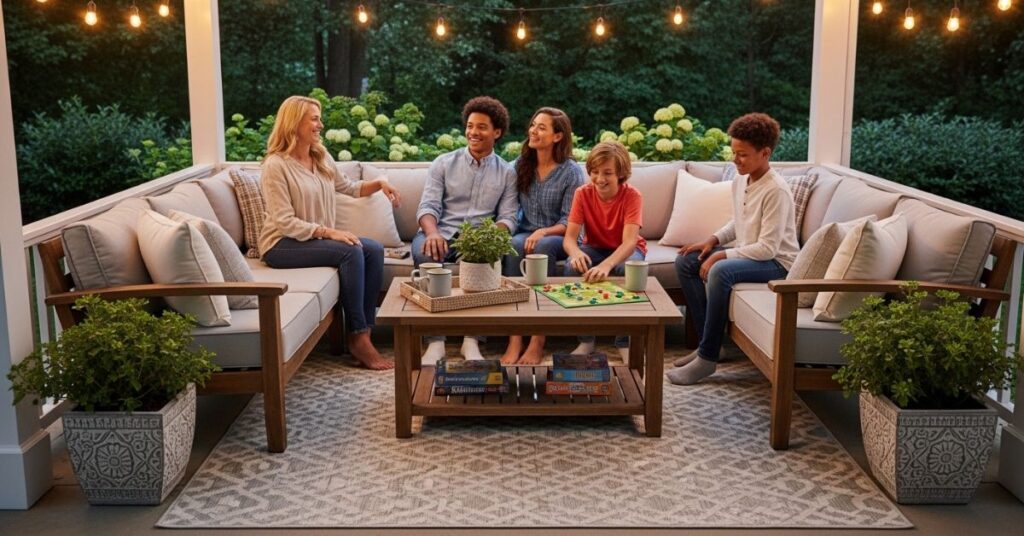 L-Shaped Outdoor Sectional for Large Porches