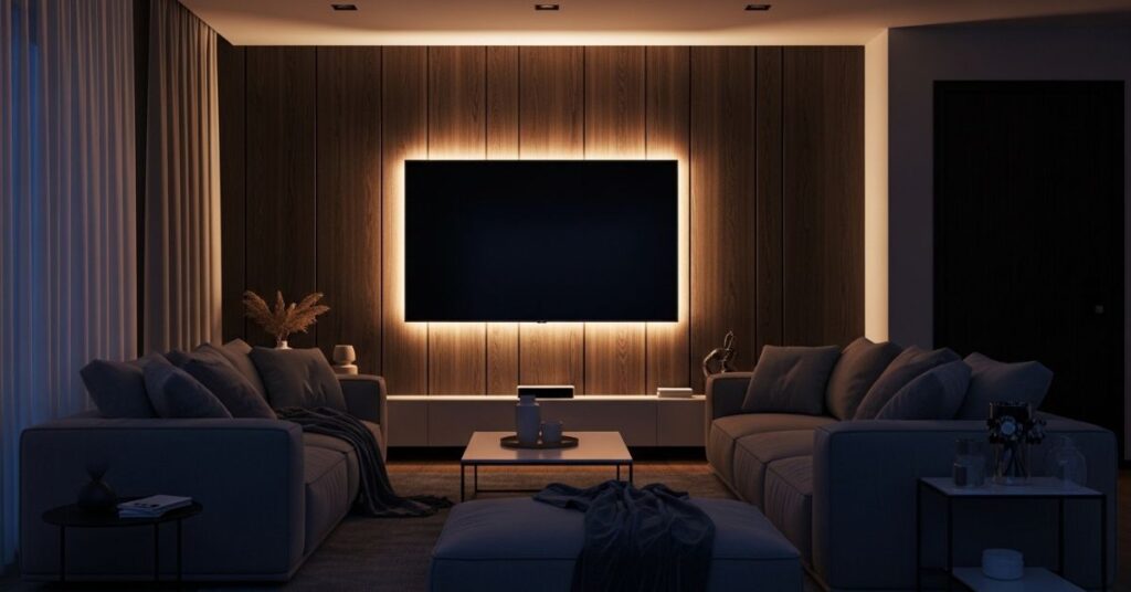 LED Backlit TV Wall for Ambient Lighting