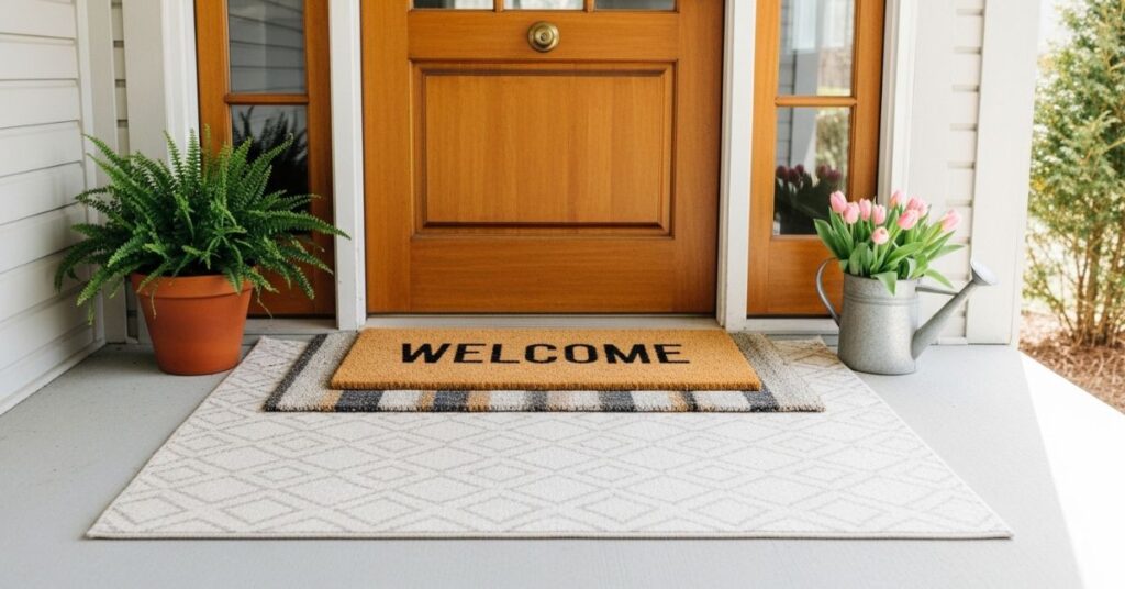 Layered Welcome Mats for a Cozy Entry