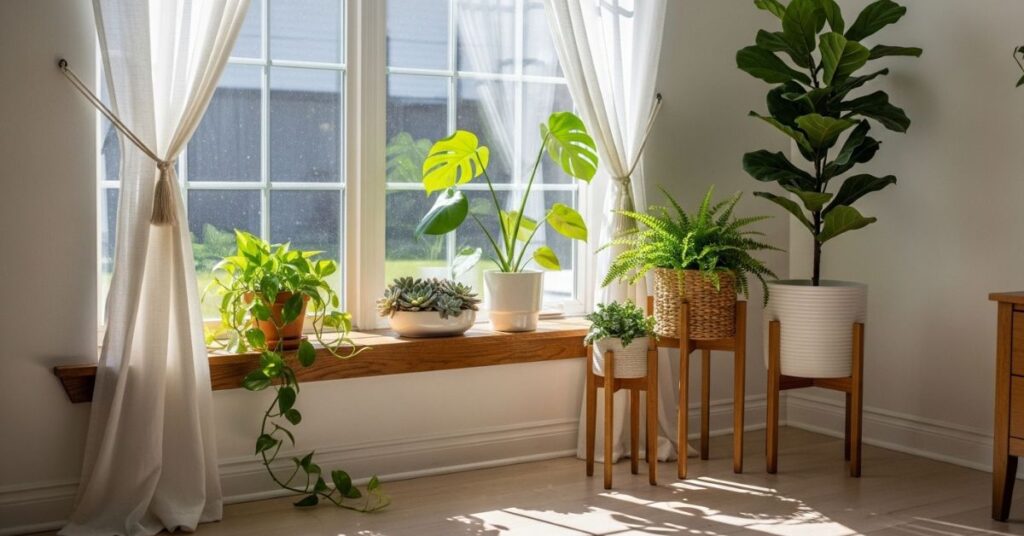 Living Room Window Plant Arrangement Ideas