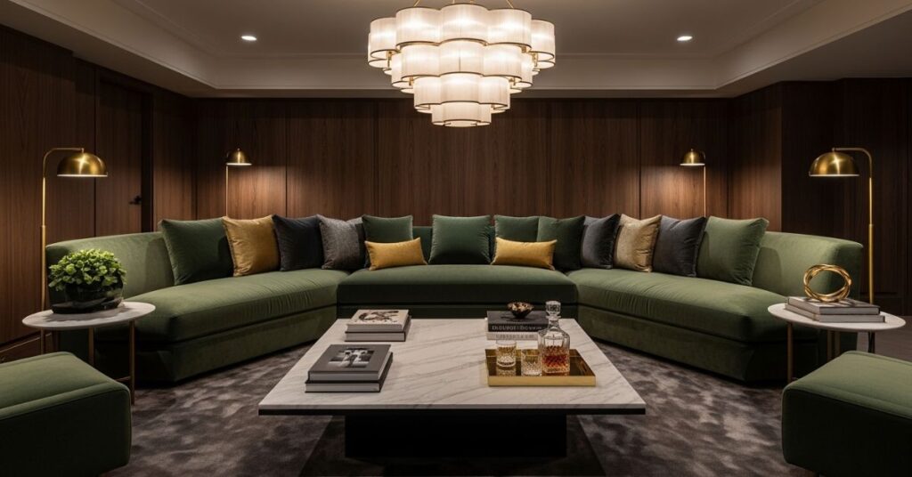 Luxury Basement Lounge Design