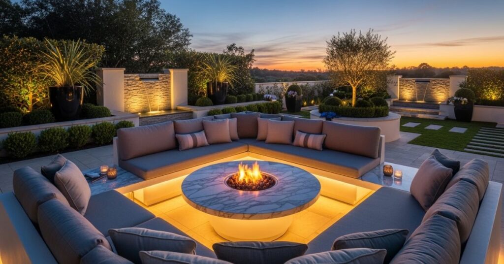 Luxury Outdoor Fire Pit Sofa Lounge