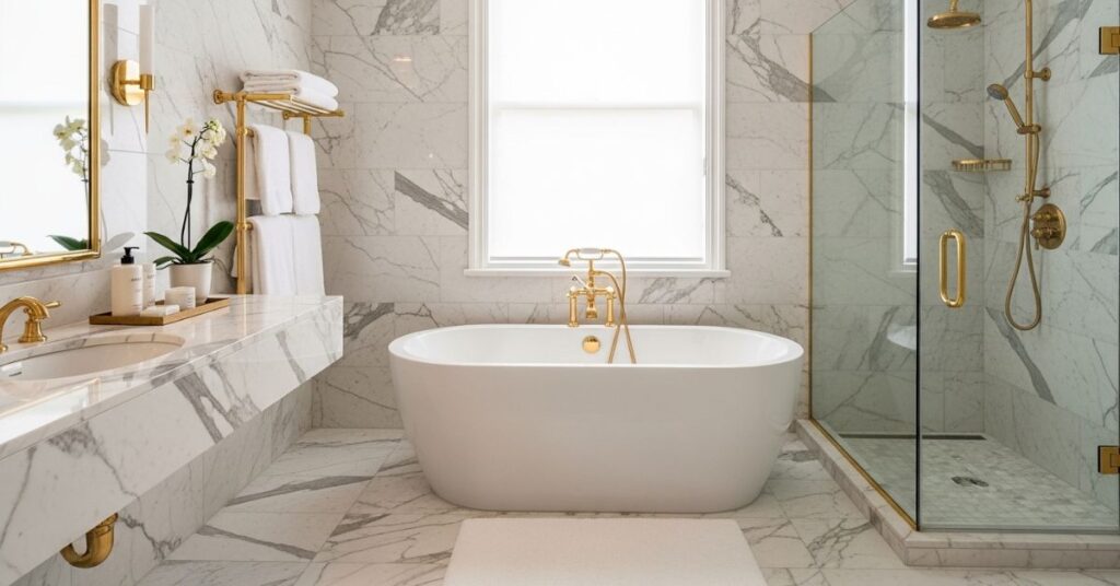 Marble Bathroom Tile Ideas for High-End Interiors