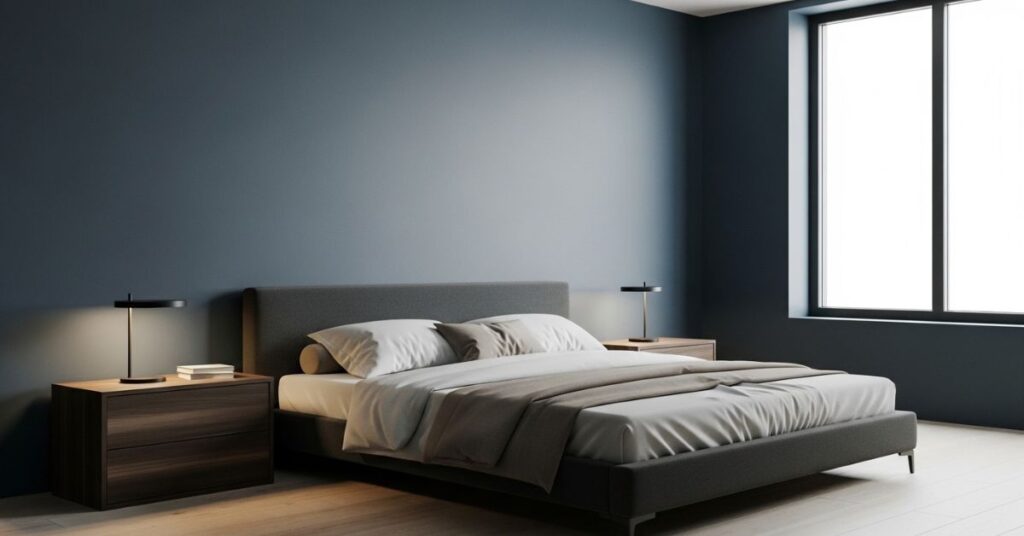 Matte Dark Blue Walls for a Modern Look