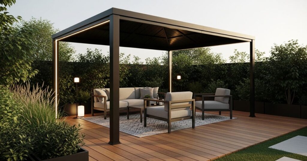Minimalist Black Frame Gazebo