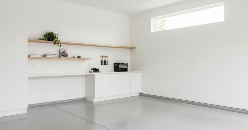 Minimalist Garage with Clean White Walls