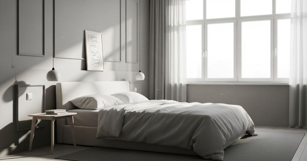 Minimalist Gray Bedroom Design