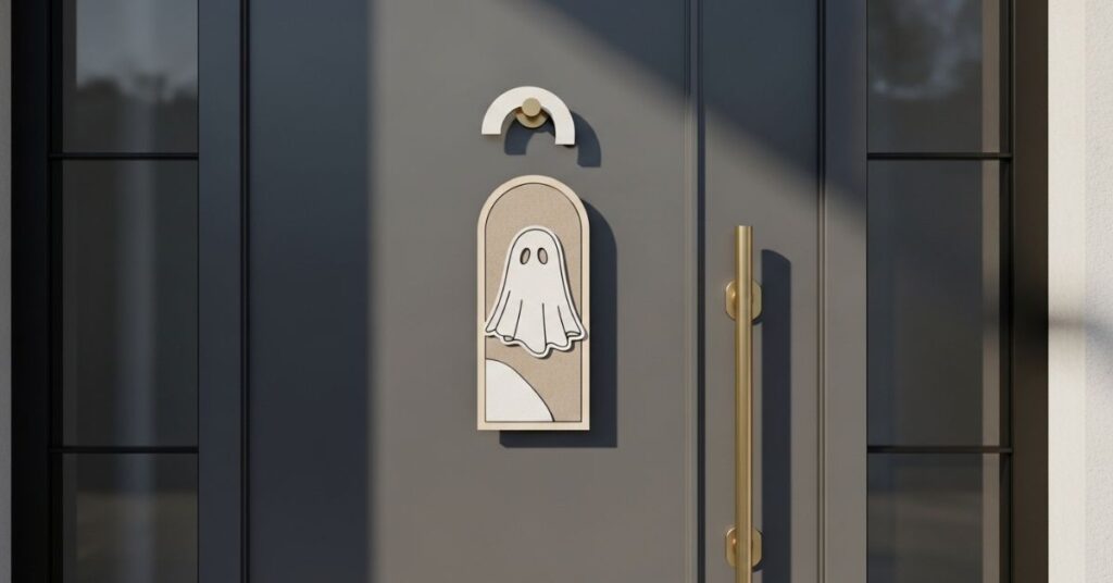 Minimalist Neutral Halloween Door Hanger