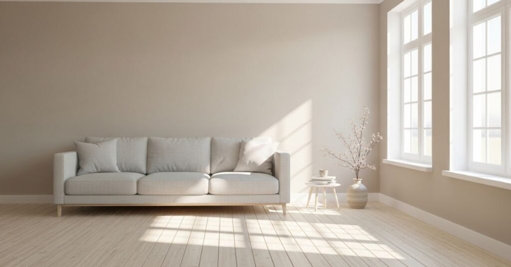 Minimalist Neutral Living Room with Soft Beige Tones