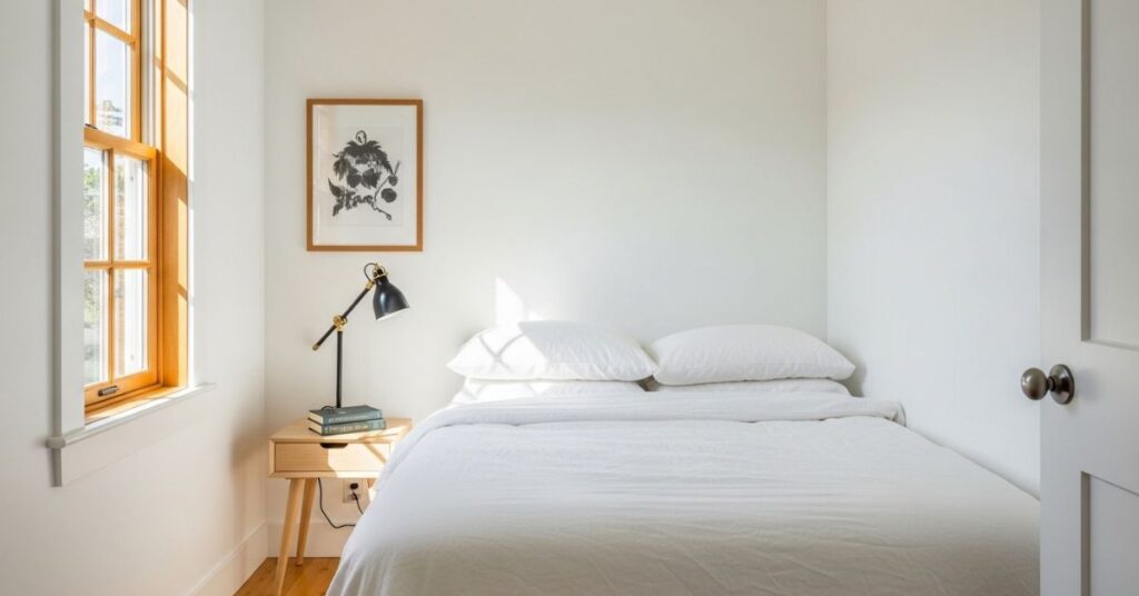 Minimalist White Bedroom for an Airy Feel