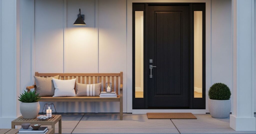 Minimalist Wooden Bench with Neutral Decor