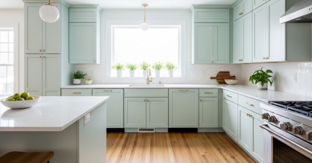 Mint Green and White Refreshing Kitchen