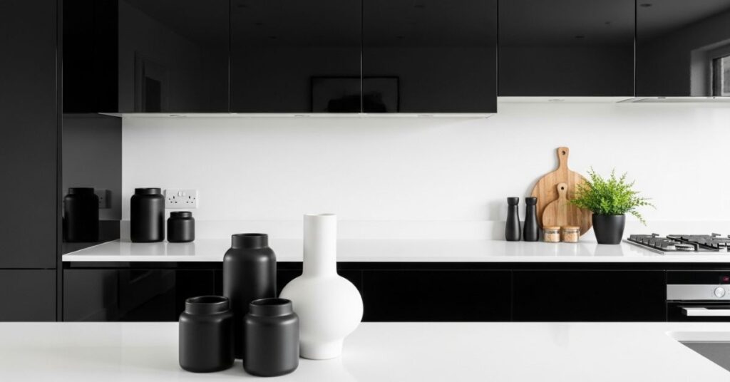 Modern Black & White Countertop Theme