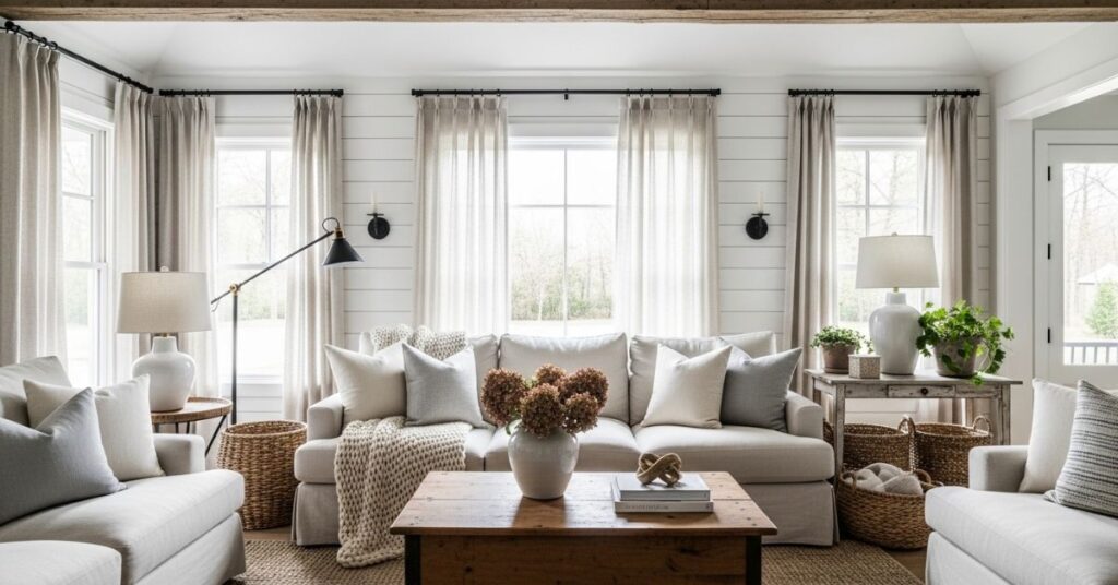 Modern Farmhouse Neutral Living Room Style