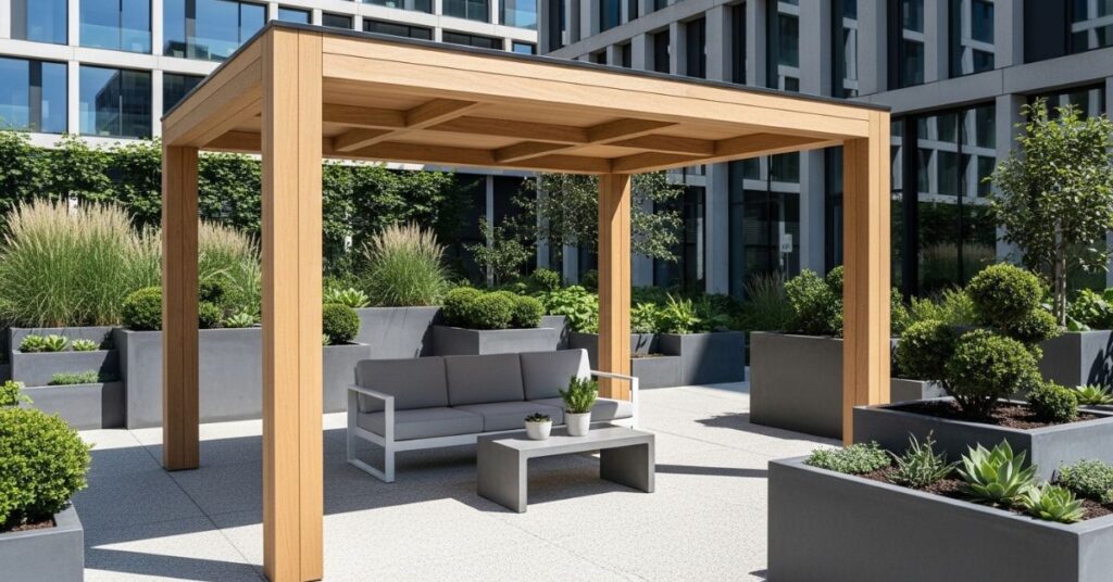 Modern Minimalist Wooden Gazebo Design