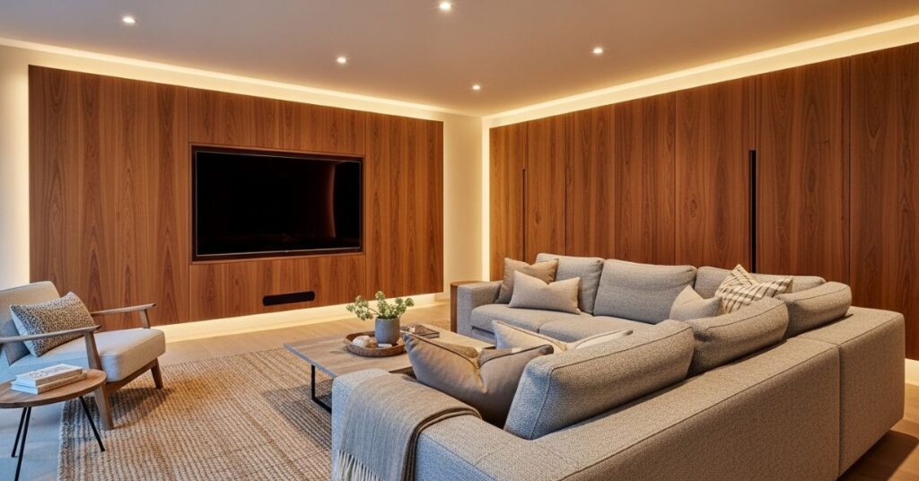 Modern Wooden Panel TV Wall