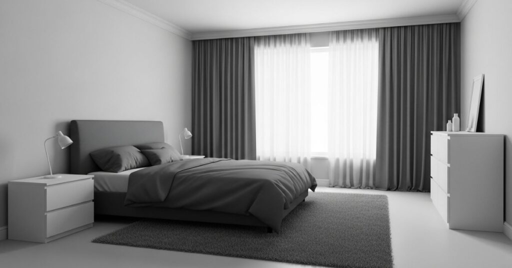 Monochromatic Gray Bedroom Designs