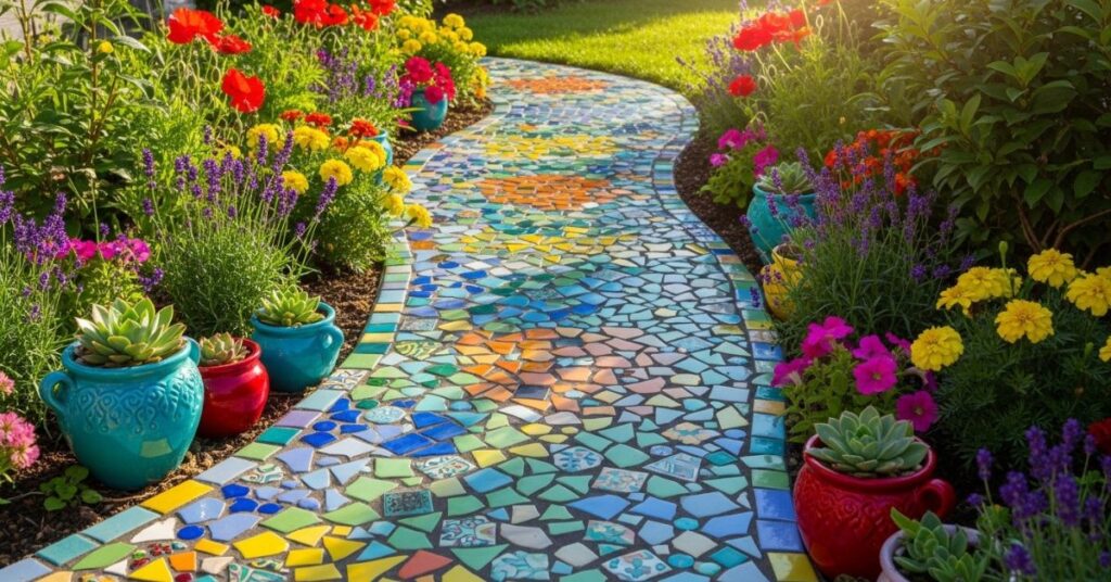 Mosaic Tile Garden Paths