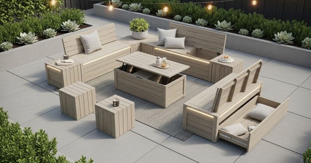 Multi Functional Outdoor Storage Furniture Ideas