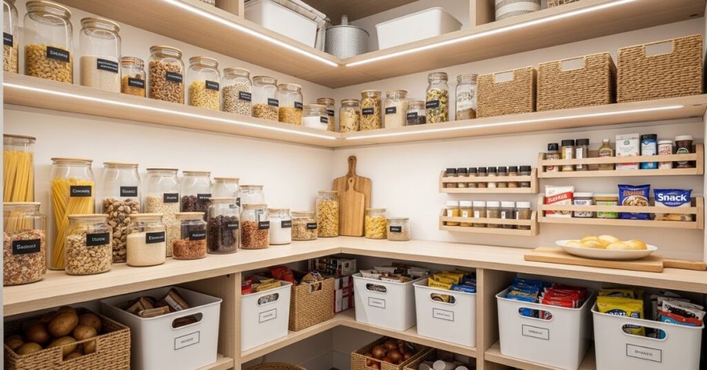 Multi-Tier Corner Pantry Organization