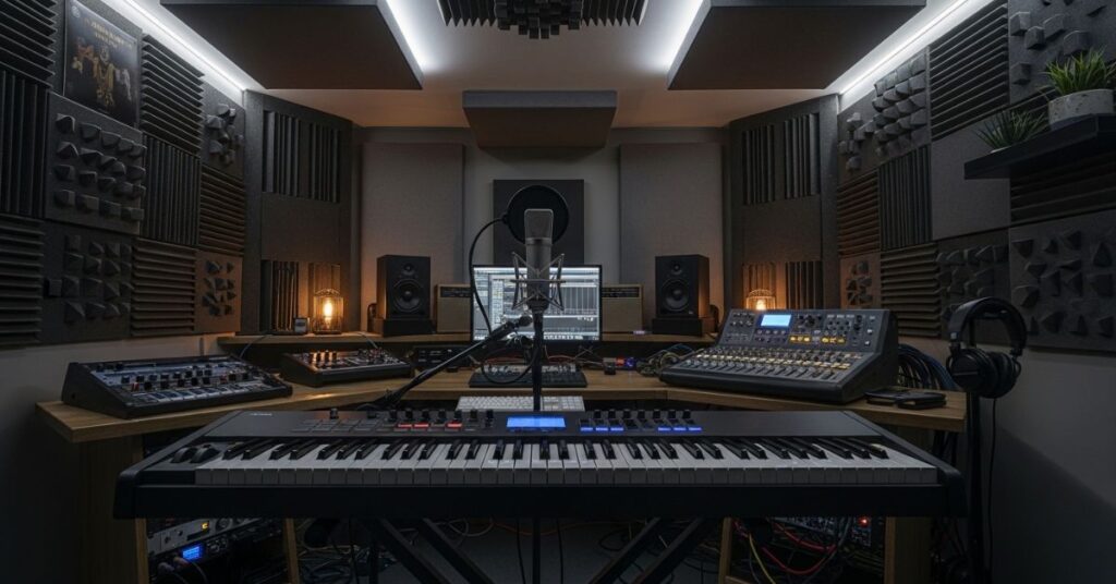 Music Studio Soundproof Basement Idea