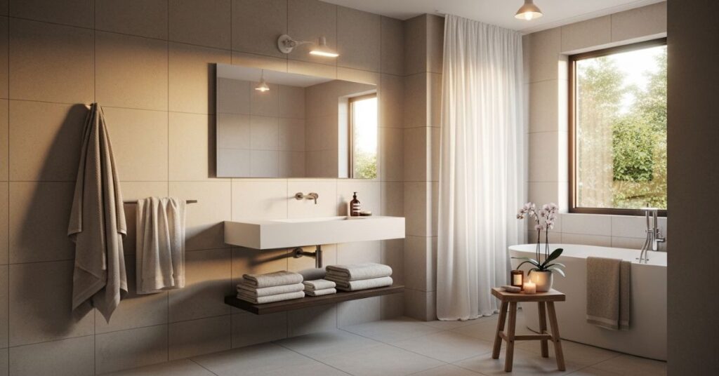 Neutral Color Bathroom Tile Ideas for Calm Interiors