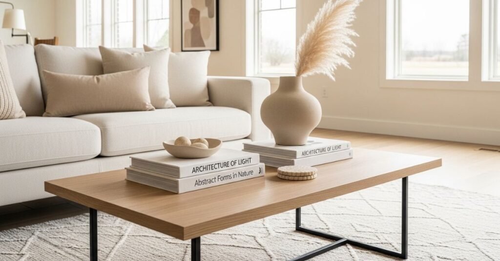 Neutral Tone Coffee Table Styling