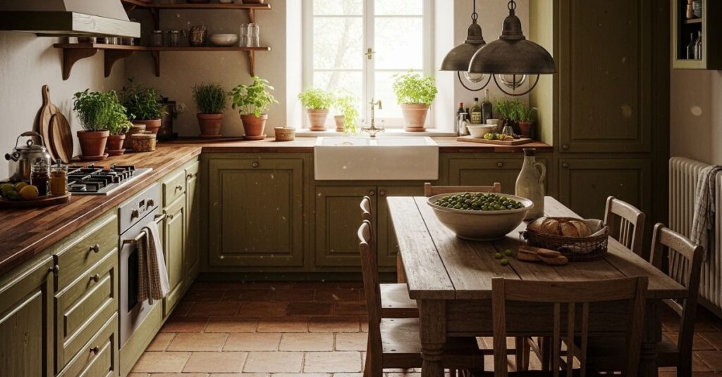 Olive Green and Terracotta Earthy Blend