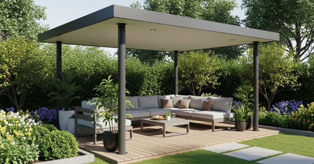 Open-Air Flat Roof Gazebo