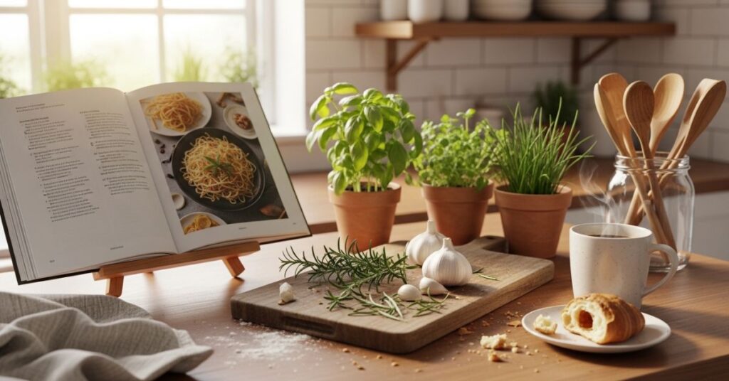 Open Cookbook Display for a Lived-In Look