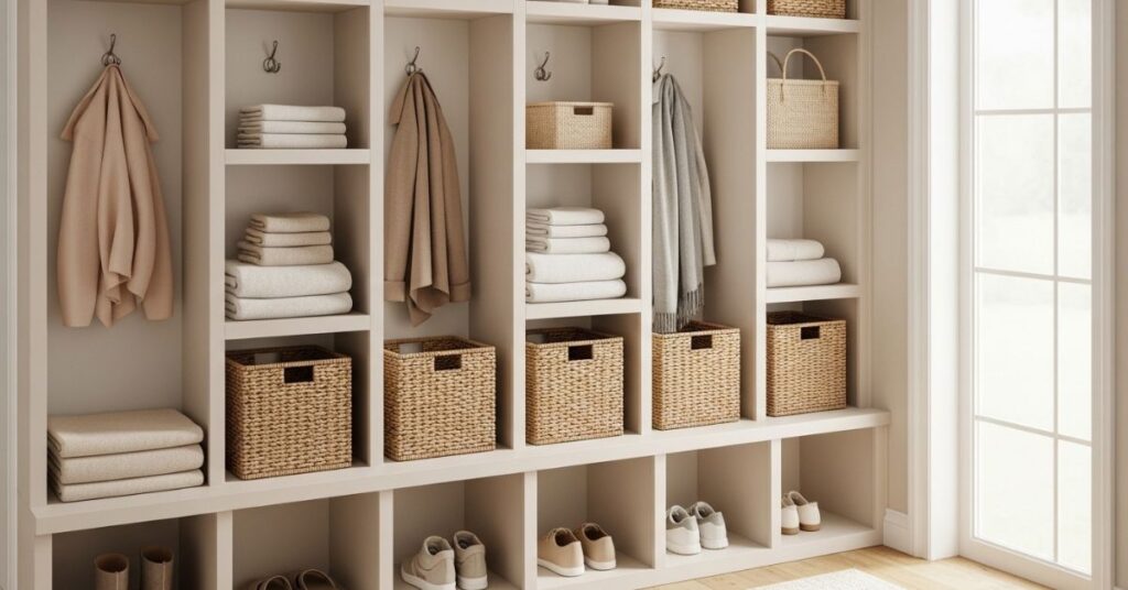 Open Cubbies Mudroom Locker Design