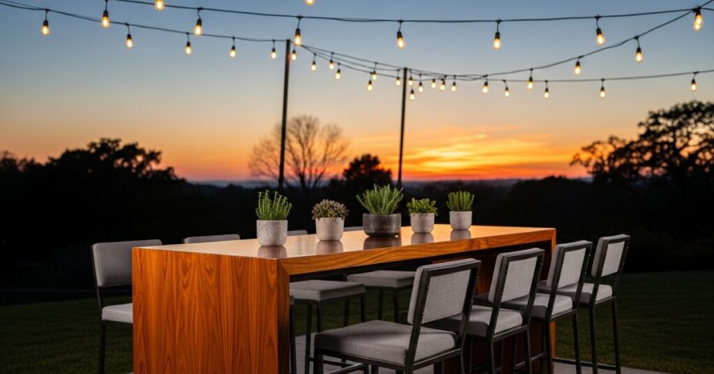 Outdoor Bar Table and Stool Setup Ideas