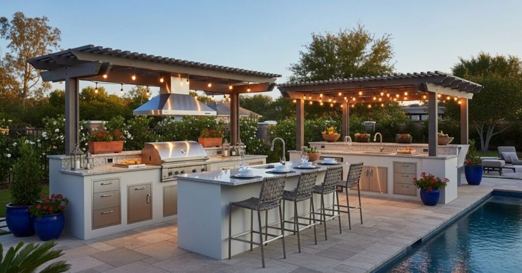 Outdoor Kitchen Pool Bar Combo