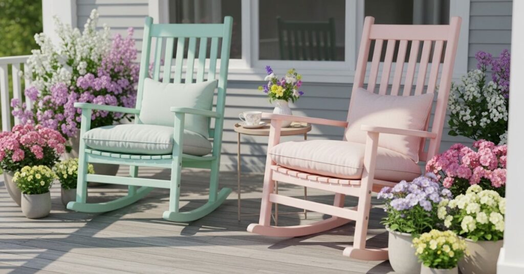 Pastel Color Rocking Chairs Setup