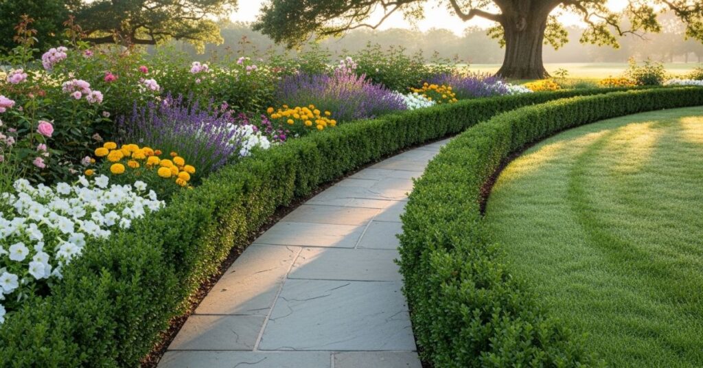 Pathways Framed by Low Hedges