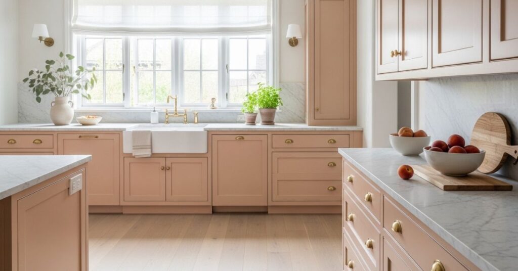 Peach and White Kitchen for a Soft, Inviting Feel