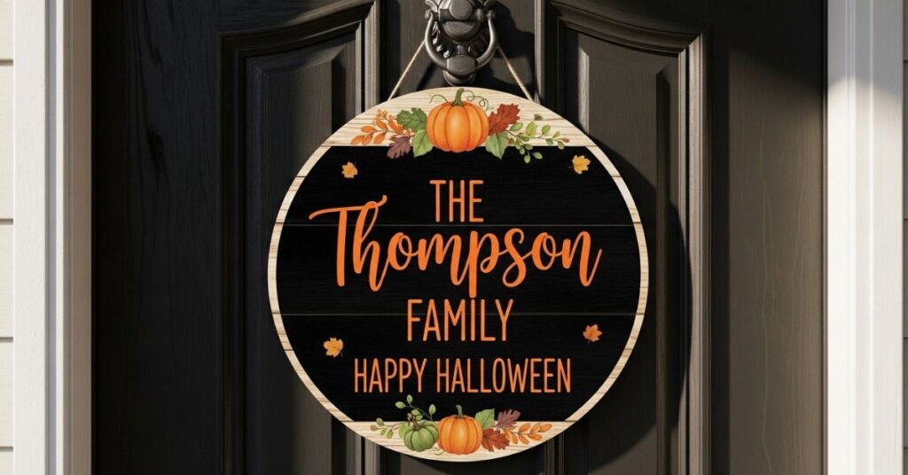 Personalized Family Name Halloween Sign