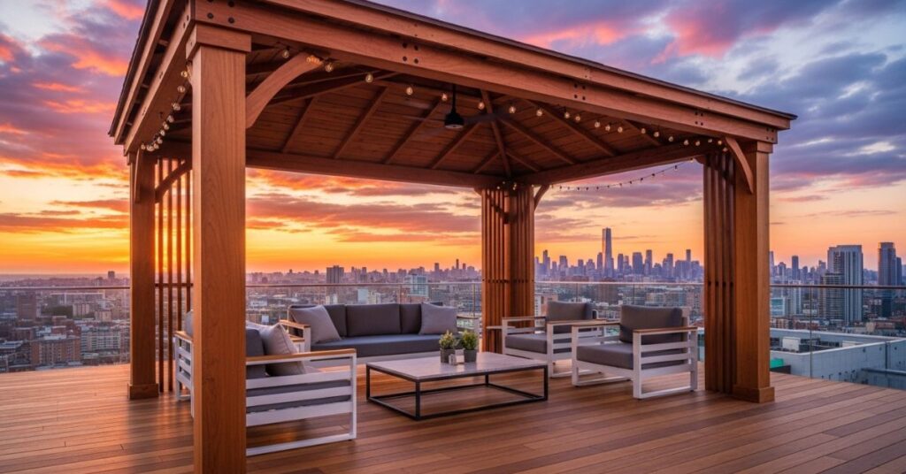 Garden Party Wooden Gazebo Setup