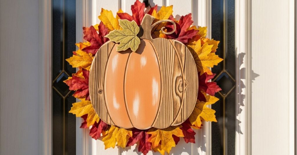 Rustic Pumpkin Wooden Door Hanger