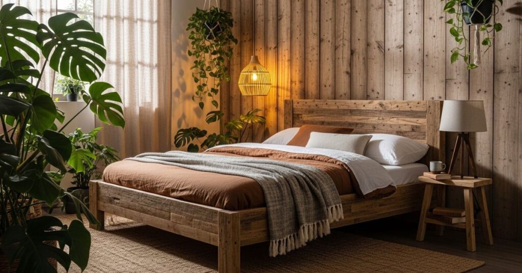 Rustic Tropical Bedroom Ideas with Wooden Accents