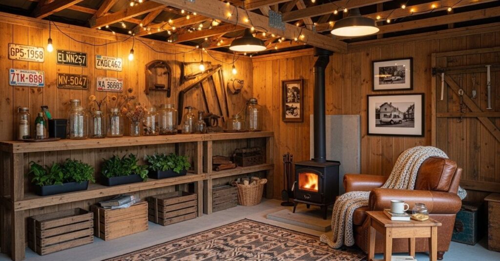 Rustic Wooden Garage Interior Design