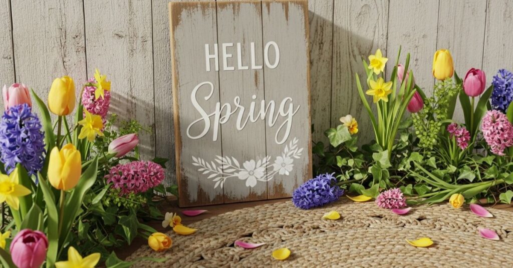 Rustic Wooden Signs with Spring Quotes