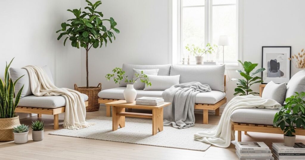 Scandinavian-Inspired Neutral Living Room Design