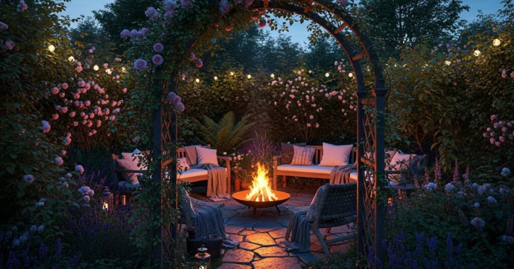 Secret Garden with Fire Pit Area