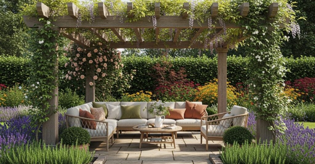 Secret Garden with Pergola Shade