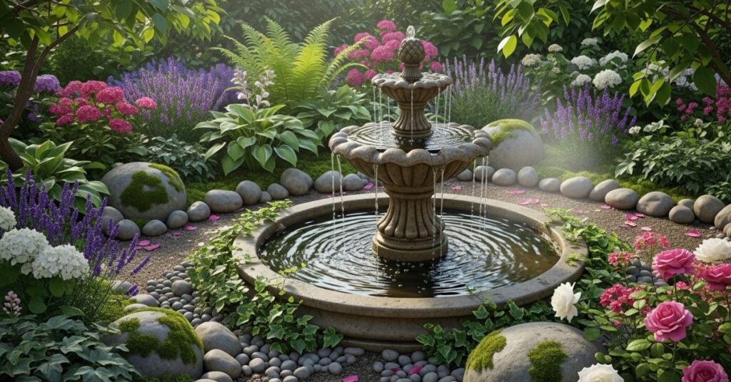 Secret Garden with Water Fountain