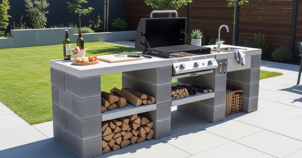 Simple Cinder Block Cooking Station