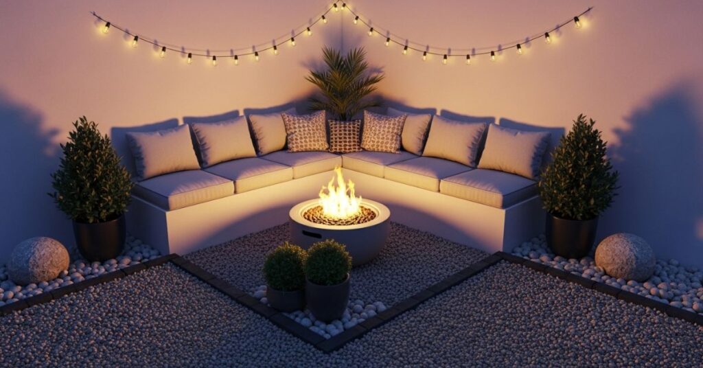 Small Backyard Fire Pit Corner Design