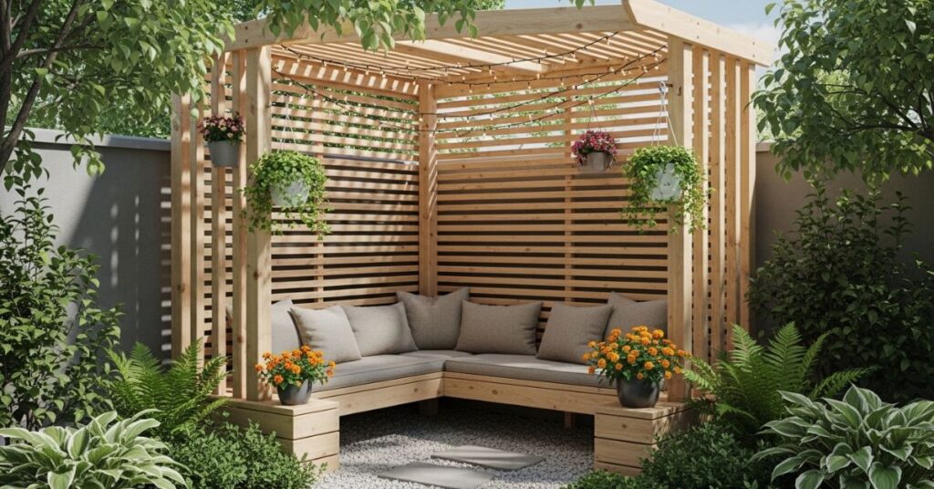 Small Backyard Wooden Pergola for Compact Spaces